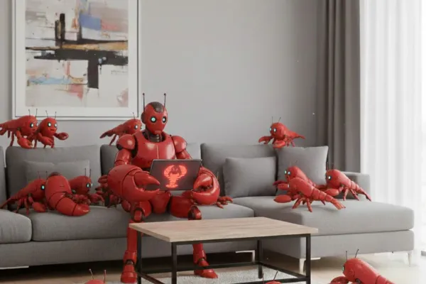 Happy person using tablet