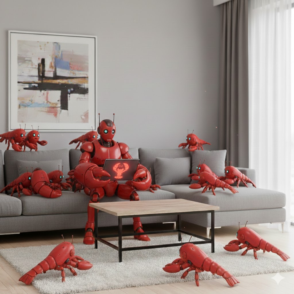 Happy person using tablet